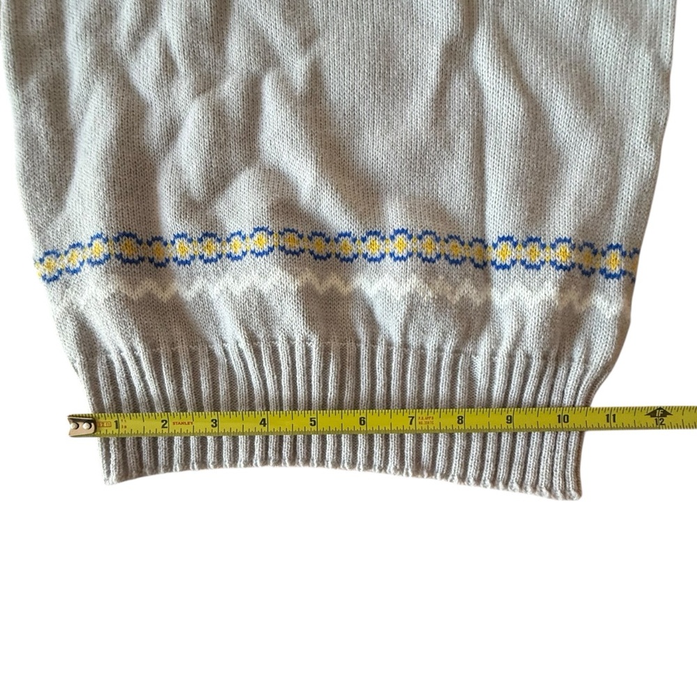 Vintage Fair Isle Pullover Grey Acrylic Knit Sweater Size XS - Picture 4 of 6